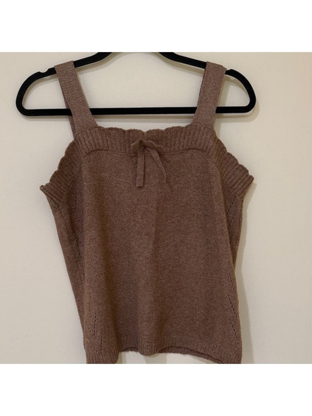 LC Lauren Conrad Taupe Sweater type Knit Tank Top Size L STRETCH